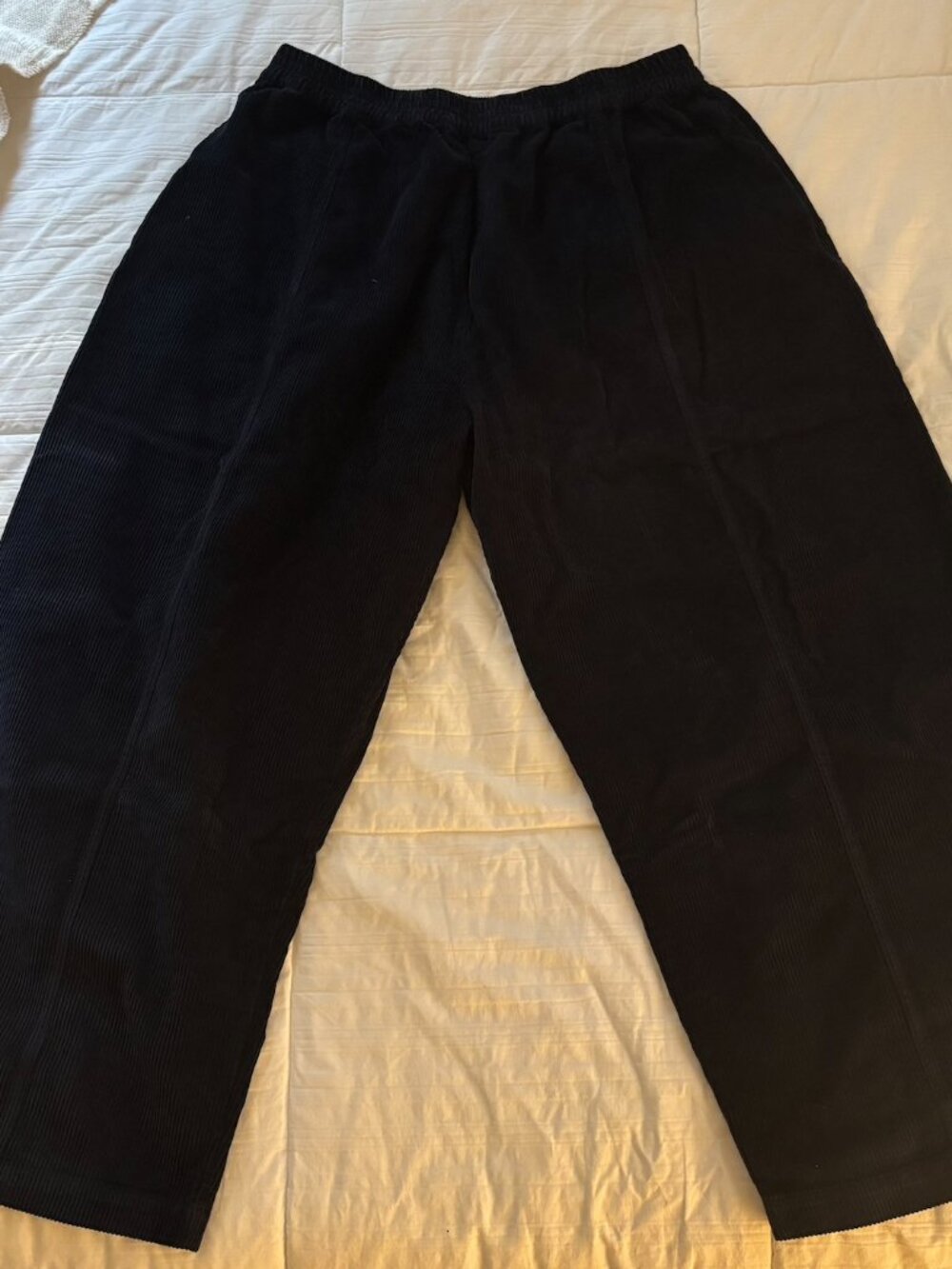 Beyond Nine Mabel Cord Trousers (Large, Navy Blue)